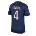 Paris Saint-Germain Manuel Ugarte #4 Kopio Koti Pelipaita 2023-24 Lyhyet Hihat